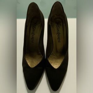 Authentic Yves Saint Laurent brown satin Heels